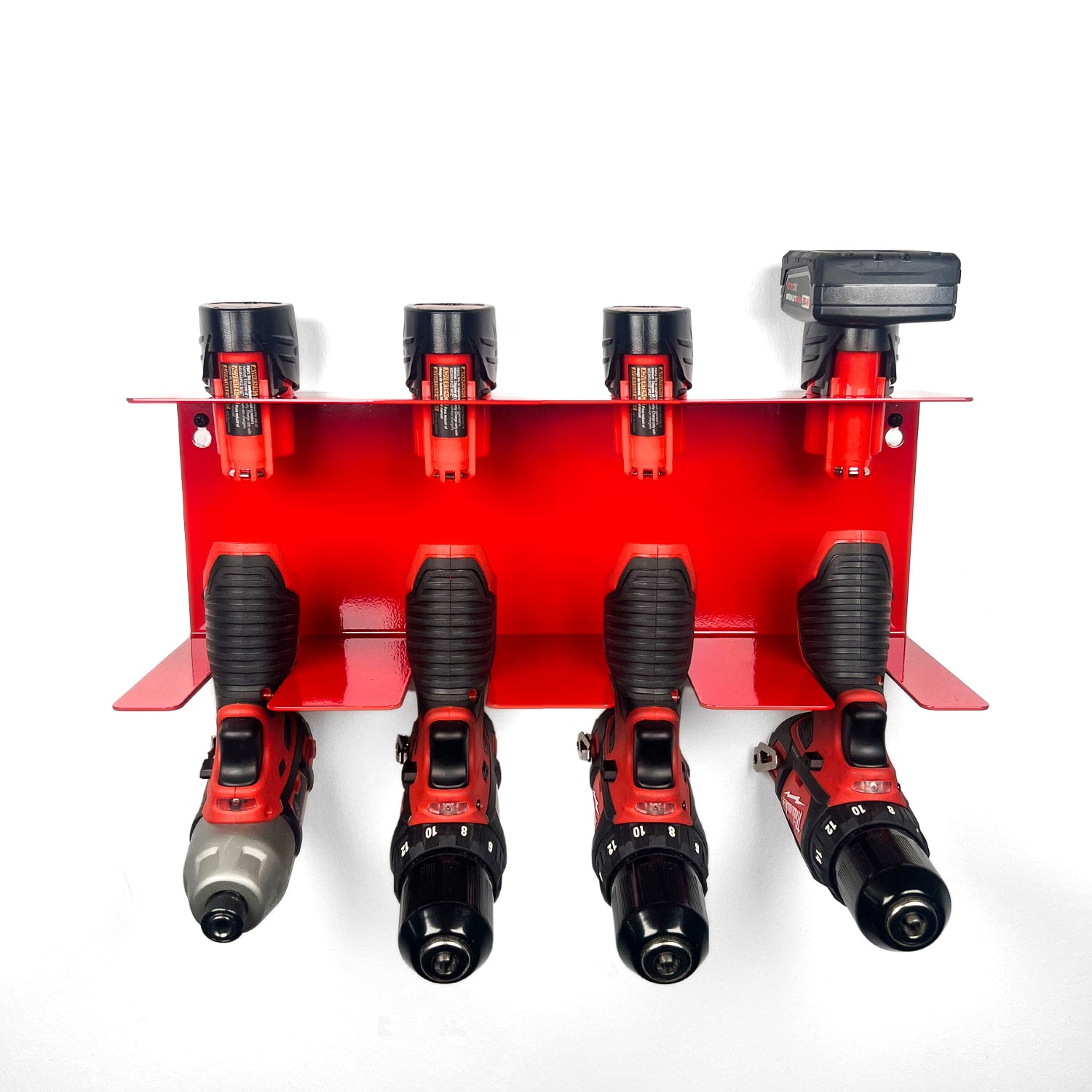 Milwaukee M12 Drill and Battery Shelf w 4 Slots - Shelf Only