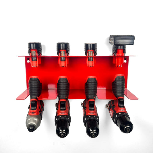 Milwaukee M12 Drill and Battery Shelf w 4 Slots